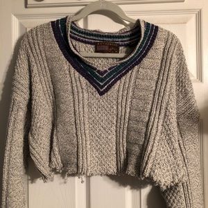 VINTAGE VARSITY STYLE CROPPED SWEATSHIRT